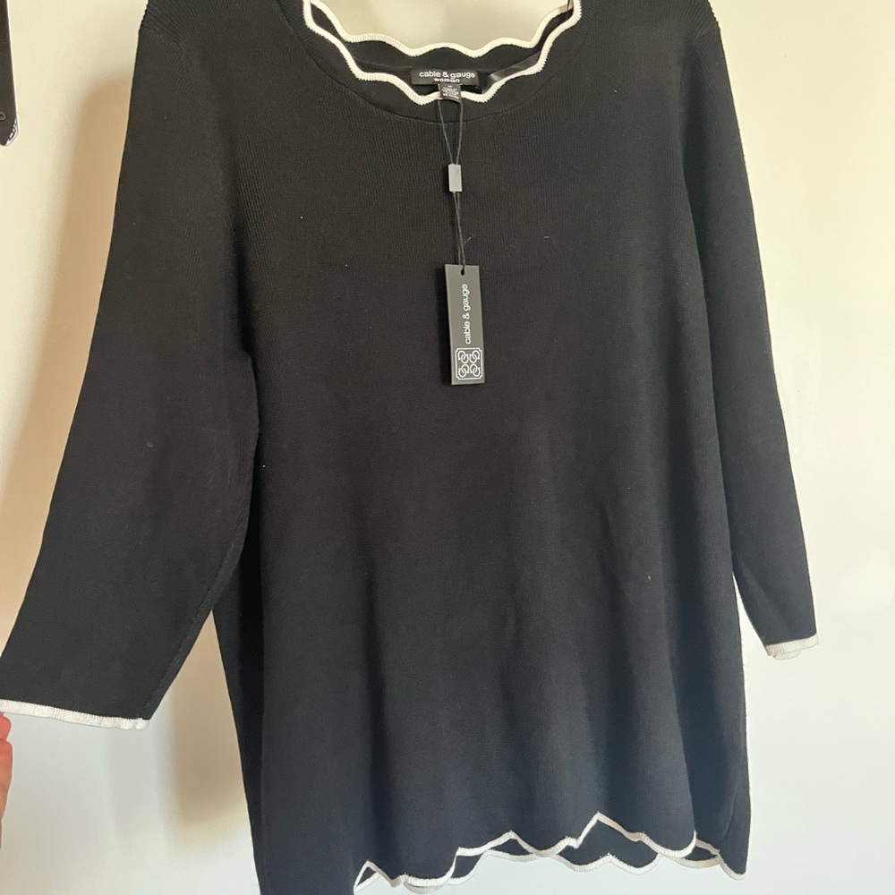 Cable & Gauge black sweater with tag